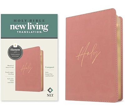 Nlt Compact Bible, Filament Enabled (Leatherlike, Holy Dusty Pink, Red Letter)-..