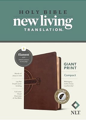 Nlt Compact Giant Print Bible, Filament Enabled (Leatherlike, Mahogany Celtic Cross, Indexed, Red Letter)-..