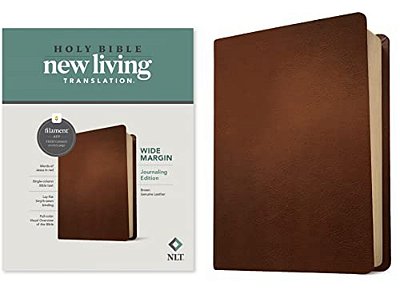 Nlt Wide Margin Bible, Filament Enabled (Genuine Leather, Brown, Red Letter)-..