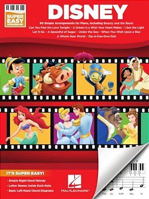 Disney - Super Easy Songbook - Disney Piano Music Book With Accessible Arrangements - Easy-To-play Piano Sheet Music Book-..