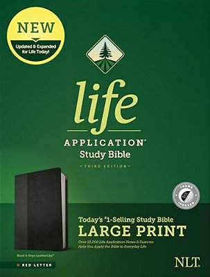 Nlt Life Application Study Bible, Third Edition, Large Print (Leatherlike, Black/Onyx, Indexed)-..
