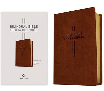 Bilingual Bible/Biblia Biling? E Nlt/Ntv (Leatherlike, Brown)-..
