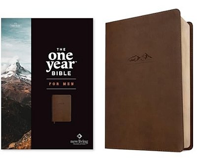 Nlt The One Year Bible For Men (Leatherlike, Rustic Brown Mountain)-..