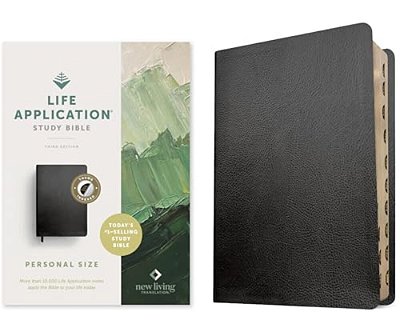 Nlt Life Application Study Bible, Third Edition, Personal Size (Bonded Leather, Black, Indexed, Red Letter)-..