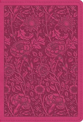 Esv Large Print Compact Bible, Red Letter (Trutone, Berry, Floral Design)-..