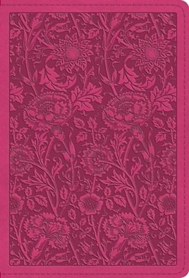 Esv Large Print Compact Bible, Red Letter (Trutone, Berry, Floral Design)-..