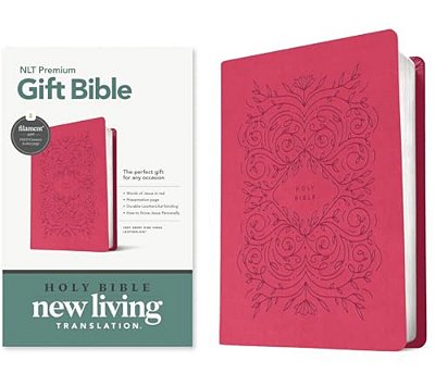 Premium Gift Bible Nlt, Filament Enabled (Leatherlike, Very Berry Pink Vines, Red Letter)-..