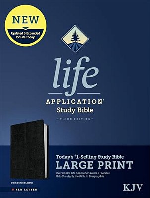 Kjv Life Application Study Bible, Third Edition, Large Print (Bonded Leather, Black, Red Letter)-..