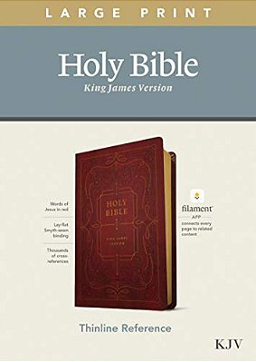 Kjv Large Print Thinline Reference Bible, Filament Enabled Edition (Red Letter, Leatherlike, Burgundy)-..