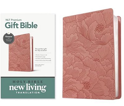 Premium Gift Bible Nlt, Filament Enabled (Leatherlike, Dusty Pink Petals, Red Letter)-..