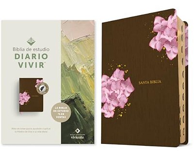 Biblia De Estudio Del Diario Vivir Ntv (Sentipiel, Café/Rosa, Índice, Letra Roja)-..