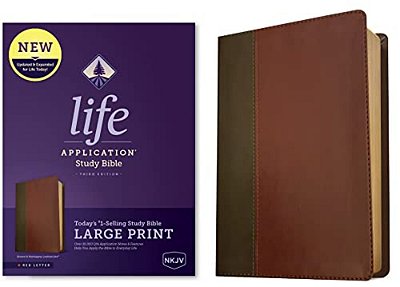 Nkjv Life Application Study Bible, Third Edition, Large Print (Leatherlike, Brown/Mahogany, Red Letter)-..