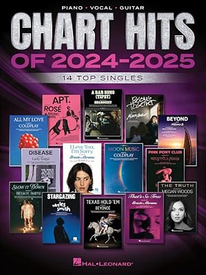 Chart Hits Of 2024-2025: 14 Top Singles Arranged For Piano, Voice, And Guitar Chords And Frames-..