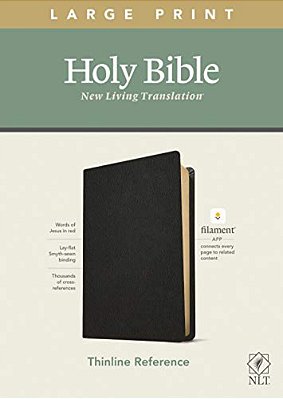 Nlt Large Print Thinline Reference Bible, Filament Enabled Edition (Red Letter, Genuine Leather, Black)-..