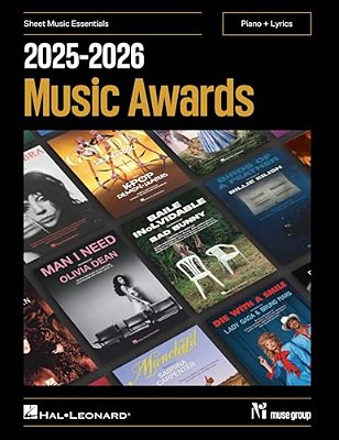 2025-2026 Music Awards - Sheet Music Essentials For Piano + Lyrics Various Artists Intermediate Piano Songbook With Chord Symbols Award-Winning And No-..
