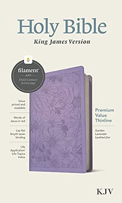 Kjv Premium Value Thinline Bible, Filament Enabled (Leatherlike, Garden Lavender, Red Letter)-..