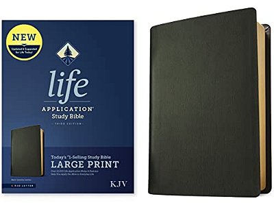 Kjv Life Application Study Bible, Third Edition, Large Print (Genuine Leather, Black, Red Letter)-..
