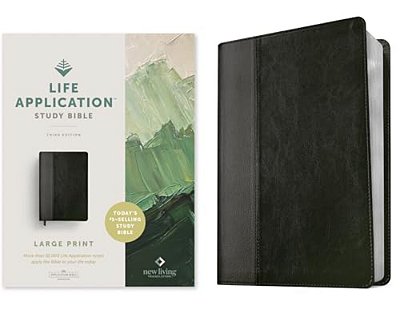 Nlt Life Application Study Bible, Third Edition, Large Print (Leatherlike, Black/Onyx)-..