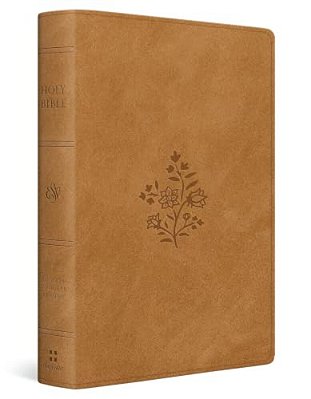 Esv Giant Print Personal Size Bible, Red Letter, Thumb Indexed (Trutone, Nubuck Caramel, Wildflower Design)-..