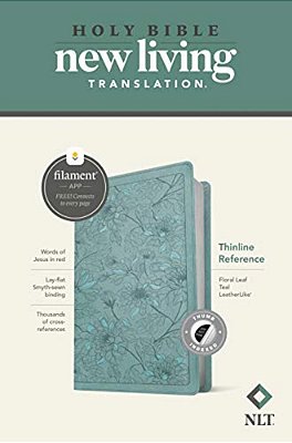 Nlt Thinline Reference Bible, Filament Enabled (Leatherlike, Floral Leaf Teal, Indexed, Red Letter)-..
