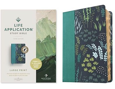 Nlt Life Application Study Bible, Third Edition, Large Print (Leatherlike, Meadow Teal, Indexed, Red Letter)-..