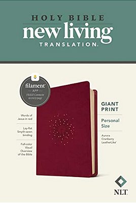 Nlt Personal Size Giant Print Bible, Filament Enabled (Leatherlike, Aurora Cranberry, Red Letter)-..