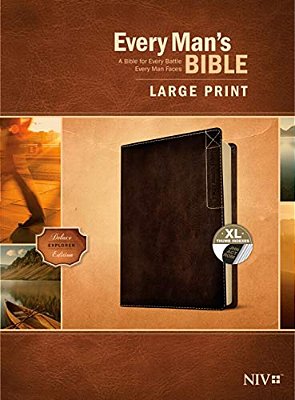 Every Man's Bible Niv, Large Print, Deluxe Explorer Edition (Leatherlike, Rustic Brown, Indexed)-..