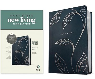 Nlt Personal Size Giant Print Bible, Filament Enabled (Leatherlike, Navy Vines, Red Letter)-..