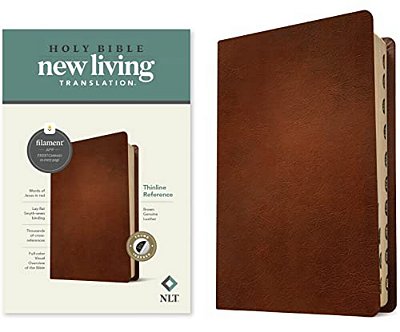 Nlt Thinline Reference Bible, Filament Enabled (Genuine Leather, Brown, Indexed, Red Letter)-..