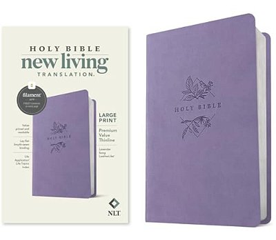 Nlt Large Print Premium Value Thinline Bible, Filament Enabled (Leatherlike, Lavender Song)-..