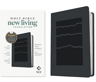 Nlt Premium Value Compact Bible, Filament Enabled (Leatherlike, Black Mountainscape)-..