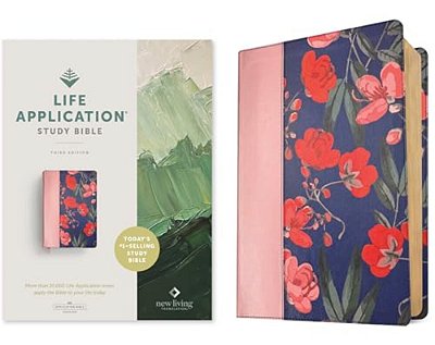 Nlt Life Application Study Bible, Third Edition (Leatherlike, Pink Evening Bloom, Red Letter)-..
