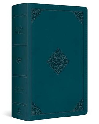 Esv Large Print Personal Size Bible, Red Letter (Trutone, Deep Teal, Ornament Design)-..