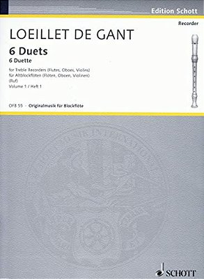6 Duets - Volume 1: For 2 Treble Recorders (Flutes, Oboes, Violins) - Performance Score-..