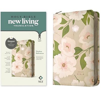 Nlt Thinline Reference Zipper Bible, Filament Enabled (Leatherlike, Tender Blossom Taupe, Red Letter)-..