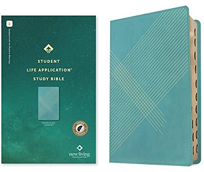 Nlt Student Life Application Study Bible, Filament Enabled (Leatherlike, Teal Blue Striped, Indexed, Red Letter)-..