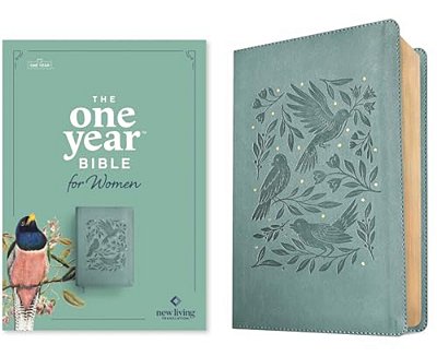 Nlt The One Year Bible For Women (Leatherlike, Birdsong Teal)-..