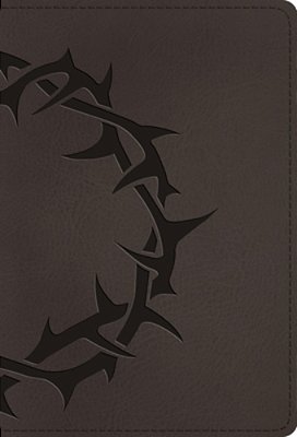 Esv Large Print Compact Bible, Red Letter (Trutone, Charcoal, Crown Design)-..