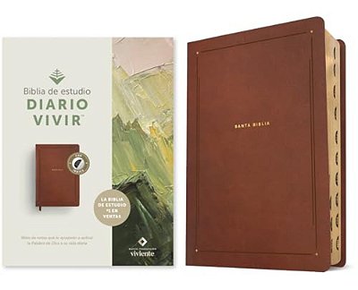 Biblia De Estudio Del Diario Vivir Ntv (Sentipiel, Café, Índice, Letra Roja)-..