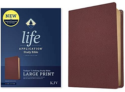 Kjv Life Application Study Bible, Third Edition, Large Print (Genuine Leather, Burgundy, Red Letter)-..