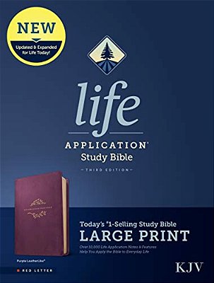 Kjv Life Application Study Bible, Third Edition, Large Print (Leatherlike, Purple, Red Letter)-..