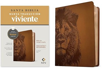Biblia De Margen Amplio Ntv Con Filament (Sentipiel, León, Letra Roja)-..