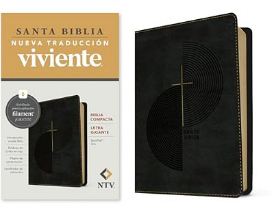 Biblia Compacta Ntv, Letra Gigante Con Filament (Sentipiel, Gris, Letra Roja)-..
