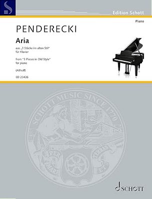 Aria From Three Pieces In Old Style: Arranged For Piano Solo; Based On The Original Version For String Orchestra-..