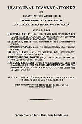 Zur Frage Der Spezifität Des Noltzeschen Sedimentierungsverfahrens Zur Diagnose Der Ansteckenden Blutarmut-..