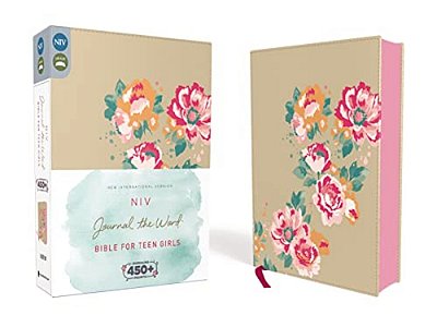 Niv, Journal The Word Bible For Teen Girls, Imitation Leather, Gold/Floral: Includes Hundreds Of Journaling Prompts!-..
