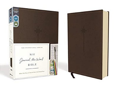 Niv, Journal The Word Bible, Imitation Leather, Brown, Red Letter Edition, Comfort Print: Reflect, Take Notes, Or Create Art Next To Your Favorite Ver-..