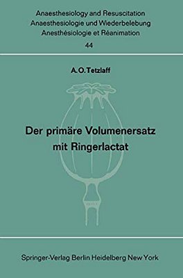 Der Primäre Volumenersatz Mit Ringerlactat-..