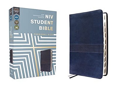 Niv, Student Bible, Personal Size, Leathersoft, Navy, Thumb Indexed, Comfort Print-..