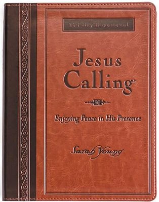 Jesus Calling, Large Text Brown Leathersoft, With Full Scriptures: Enjoying Peace In His Presence (A 365-Day Devotional)-..